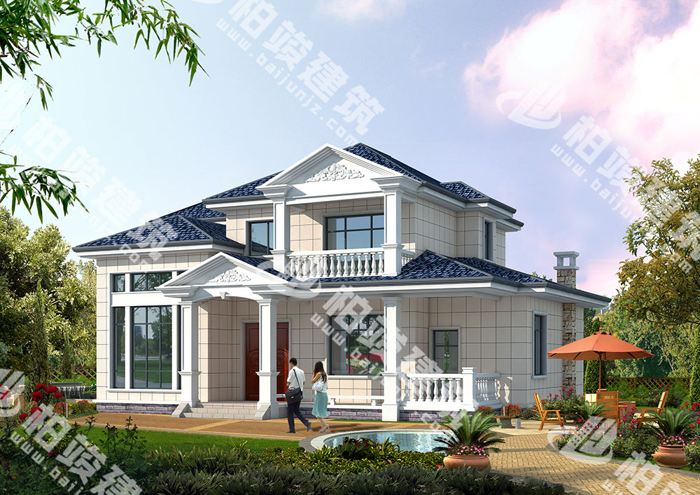 農(nóng)村二層簡(jiǎn)歐風(fēng)別墅設(shè)計(jì)圖紙，屋頂設(shè)計(jì)很別致