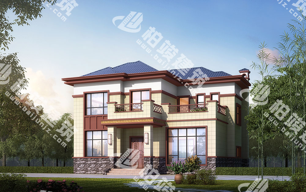 山水中是非凡居，農(nóng)村二層新中式別墅設(shè)計(jì)圖紙