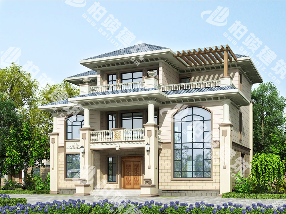 三層簡(jiǎn)歐風(fēng)別墅設(shè)計(jì)圖紙，現(xiàn)代感田園墅居