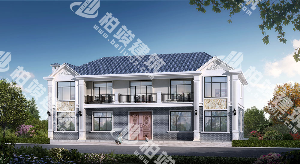 農(nóng)村二層簡歐風(fēng)別墅設(shè)計(jì)圖，內(nèi)部11室，帶備用房