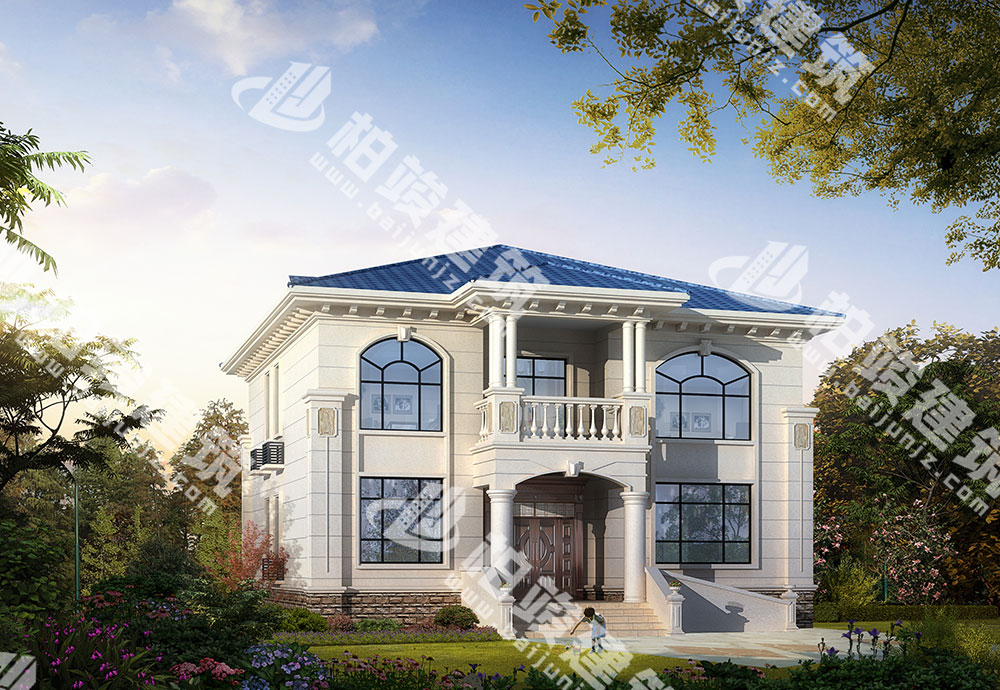 農(nóng)村自建房設(shè)計(jì)圖，二層簡歐風(fēng)格，帶堂屋、神龕位、坡道，設(shè)計(jì)極富細(xì)節(jié)