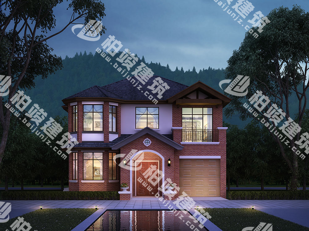 農(nóng)村二層別墅設(shè)計(jì)，美式田園風(fēng)情，帶車庫、烤火房