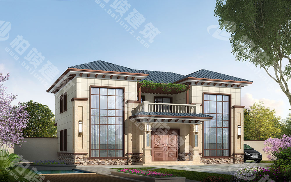 農(nóng)村自建房設(shè)計圖，兩層雙拼別墅，新中式風格，空間利用率高