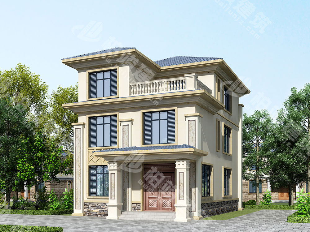 鄉(xiāng)村小別墅圖紙，三層簡歐風格，設(shè)計簡單，布局緊湊，實用上選