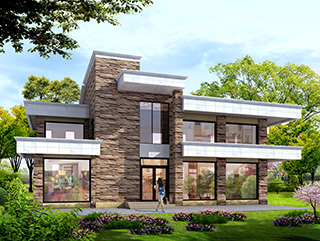 二層別墅設(shè)計(jì)圖，帶健身房和娛樂(lè)室。