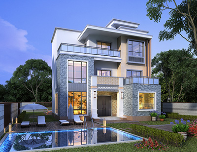 現(xiàn)代風(fēng)格別墅設(shè)計(jì)圖紙，簡約直觀的現(xiàn)代風(fēng)格更具吸引力。