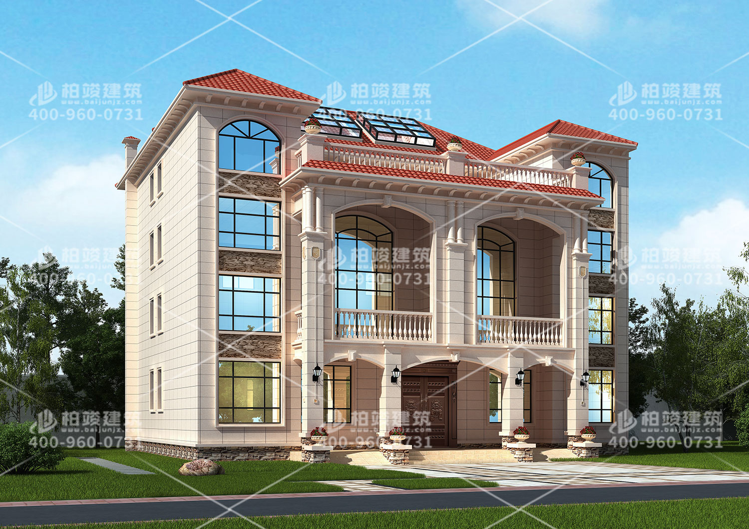 漣源劉府定制三層半歐式大別墅，帶天窗，觀星窗！