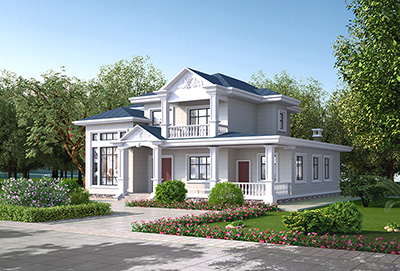 兩層別墅的設(shè)計圖紙，外形美觀，內(nèi)部功能齊全