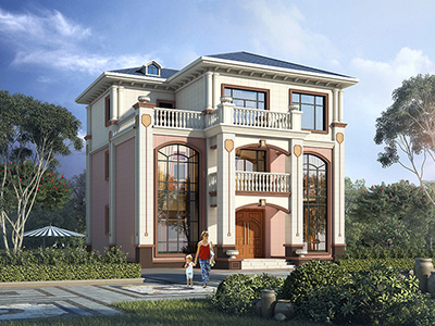 鄉(xiāng)村簡單的兩層別墅圖，效果圖和平面圖都有，最新推薦