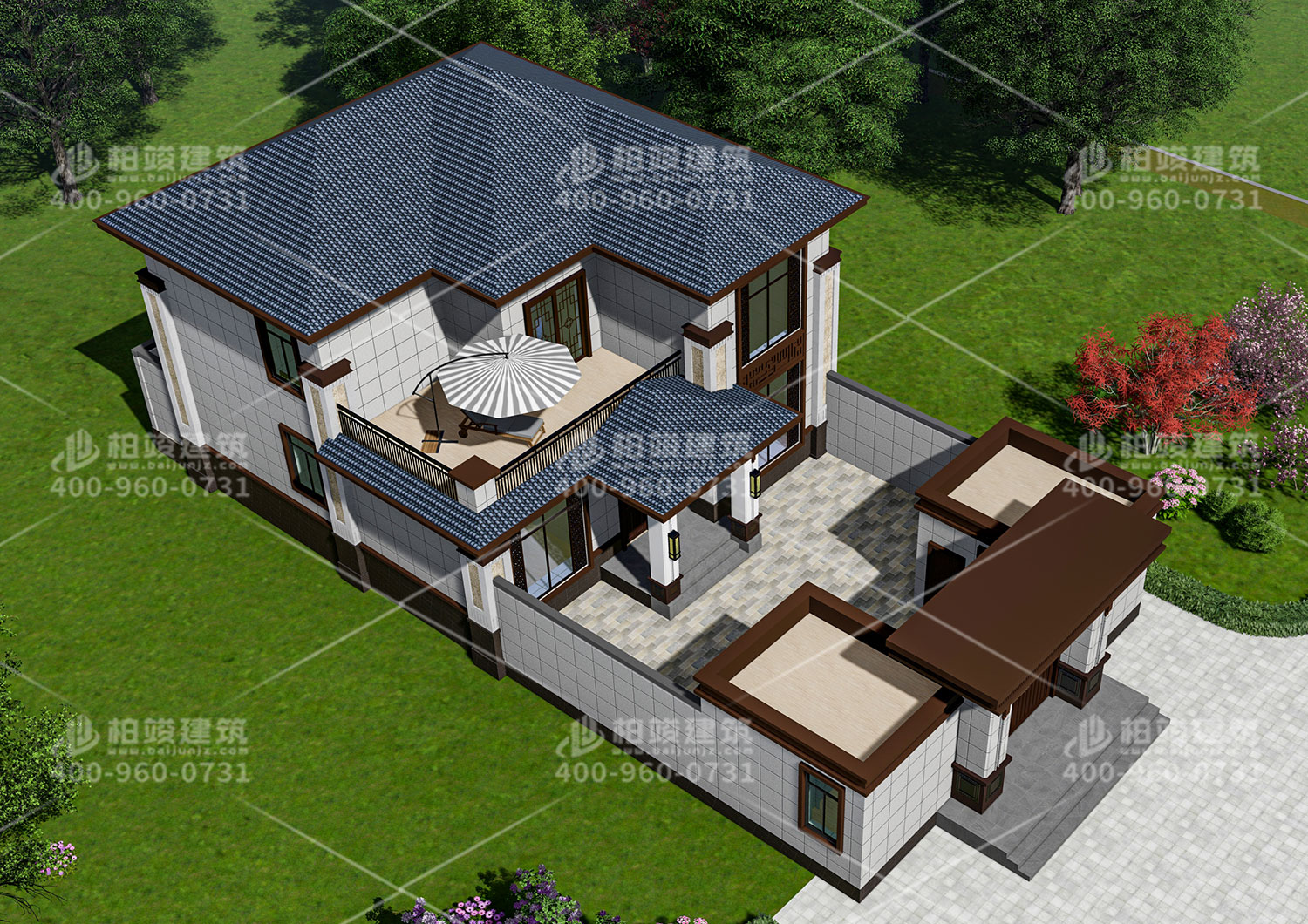 農(nóng)村房子設(shè)計圖紙，帶院子別墅設(shè)計