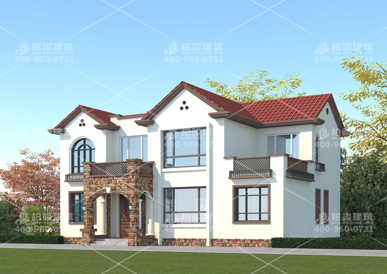 歐式二層別墅，帶內(nèi)衛(wèi)長(zhǎng)輩更舒心。