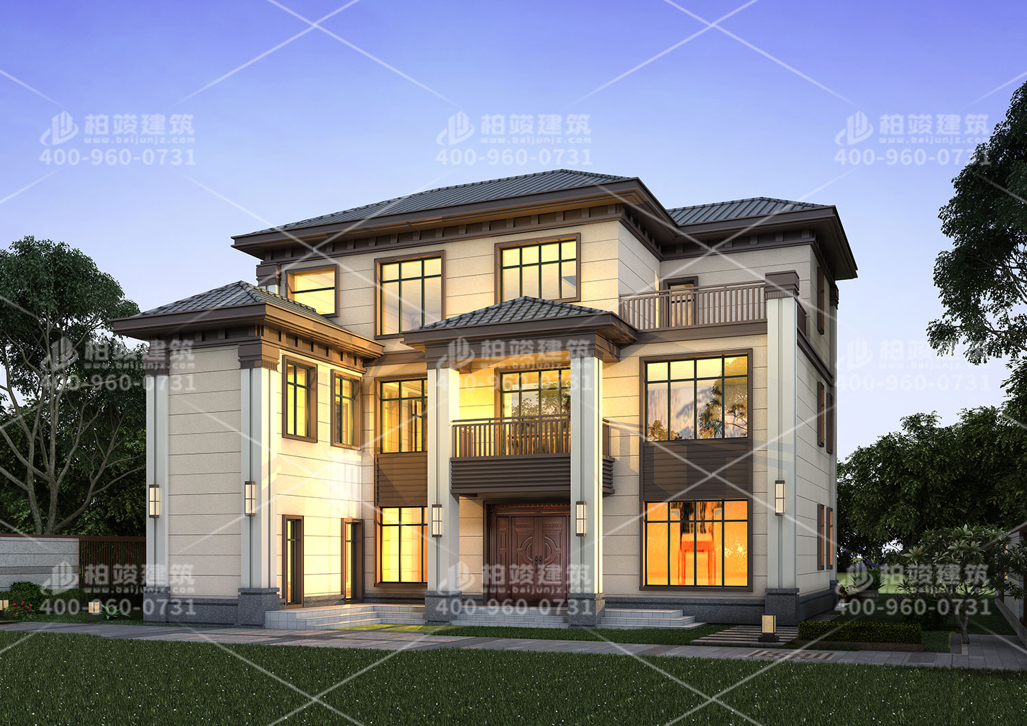 三層農(nóng)村自建房設(shè)計圖，帶特色的外觀讓人喜愛。