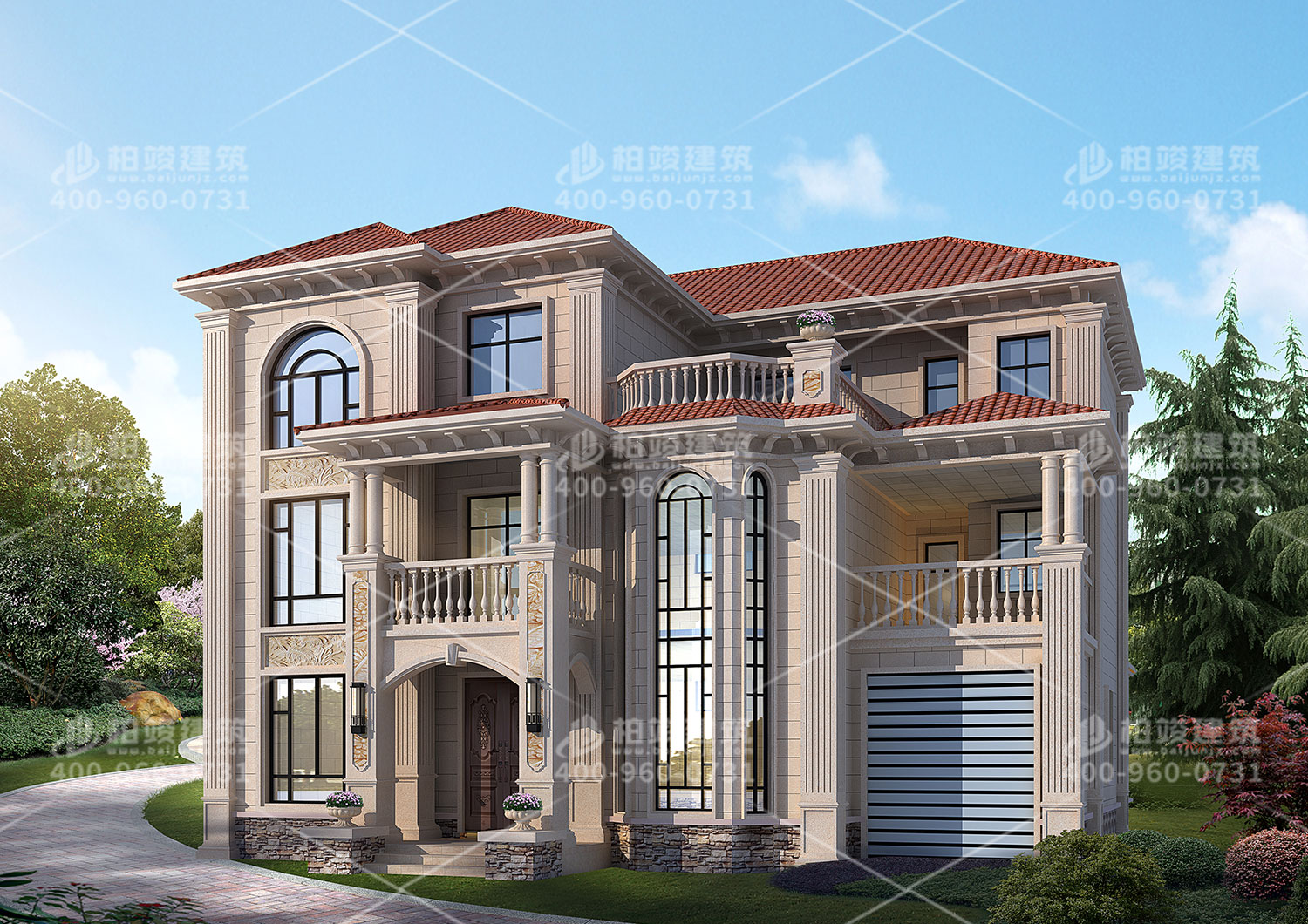 三層自建房效果圖，帶電梯更好的生活品質(zhì)。