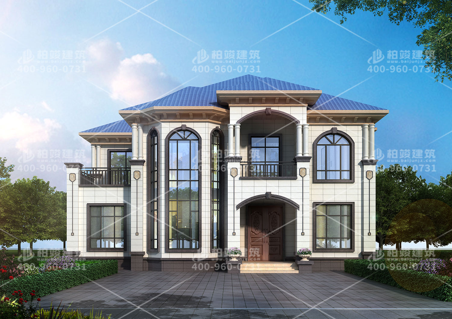 二層樓房設(shè)計，帶羅馬柱經(jīng)典歐式