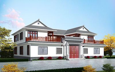 二層中式房屋設(shè)計(jì)，溫馨家園。