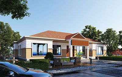 鄉(xiāng)村小別墅設(shè)計(jì)效果圖。