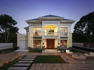 二層樓房設(shè)計(jì)圖，現(xiàn)代風(fēng)格帶老虎窗