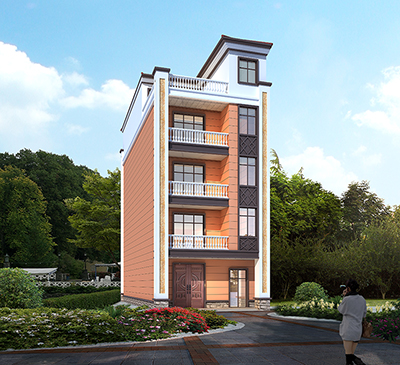 五層別墅外觀效果圖，獨棟別墅。