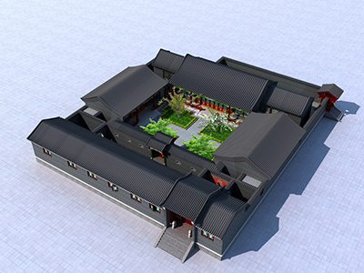 中式四合院別墅設(shè)計，中式韻味十足