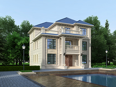 三層樓房設(shè)計(jì)圖，簡單大方的歐式風(fēng)格。