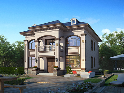 二層歐式風(fēng)格房屋設(shè)計(jì)圖，帶商鋪。