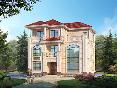 鄉(xiāng)村房屋設(shè)計(jì)圖三層，客廳中空非常漂亮。