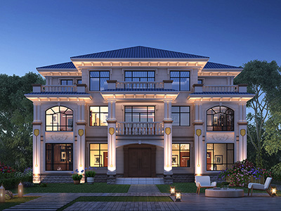 三層房屋設(shè)計(jì)圖，帶烤火房。