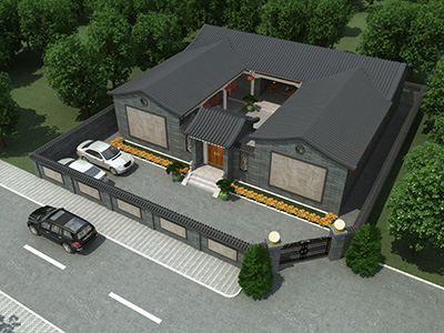 中式四合院房屋設(shè)計圖大全，帶內(nèi)外小院子。