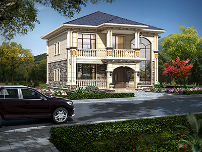 二層歐式樓房設(shè)計圖，有大自然氣息的住所。