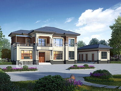 二層房屋設(shè)計(jì)圖，歐式風(fēng)格設(shè)計(jì)。