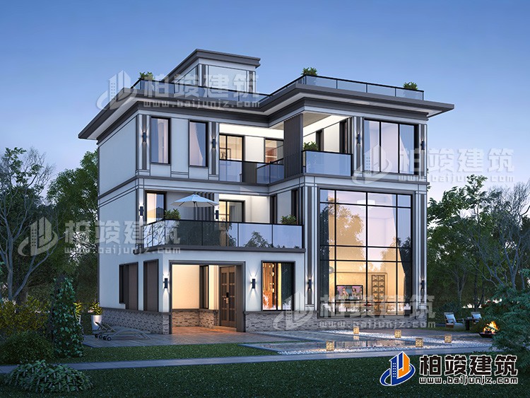 現(xiàn)代風(fēng)格三層別墅，帶露臺享受陽光浴。