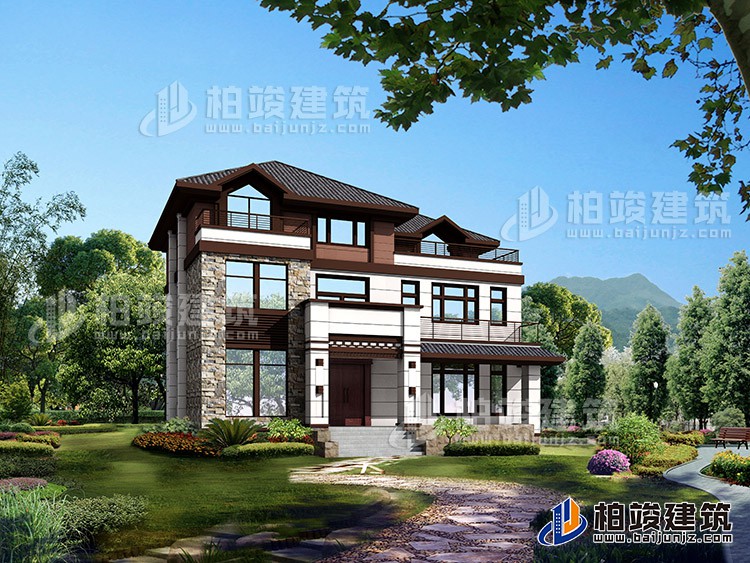 新中式二層別墅設(shè)計(jì)圖紙，最美的新中式別墅