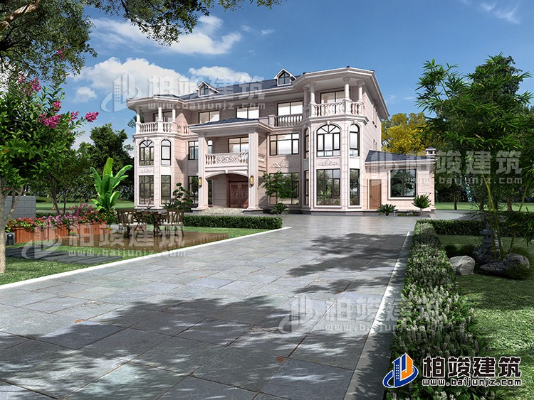 三層豪華大氣歐式別墅設(shè)計(jì)圖，雙客廳