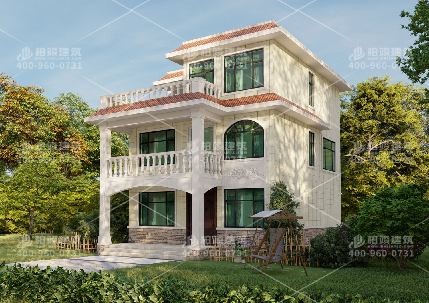 廣東歐總定制歐式三層別墅設計圖及效果圖。