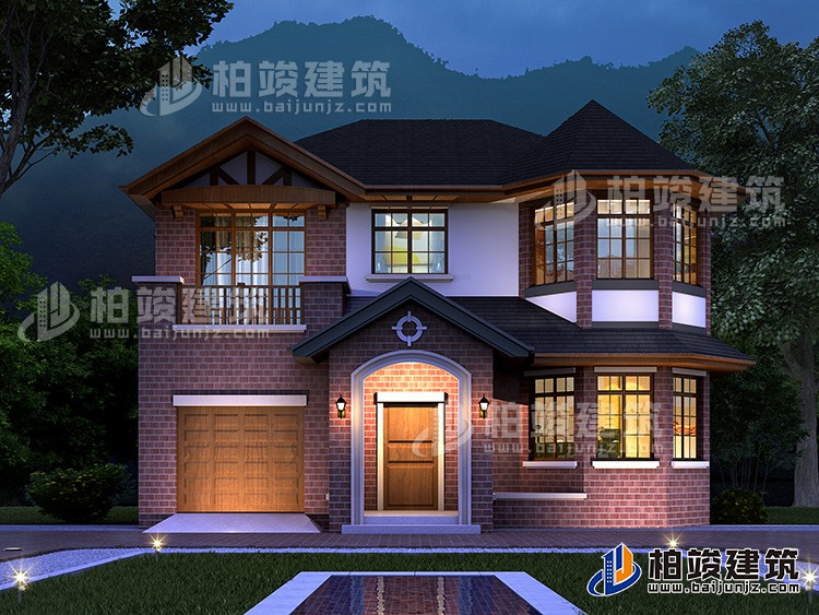 造價20萬二層經(jīng)典歐式別墅設計圖紙BZ242-簡歐風格