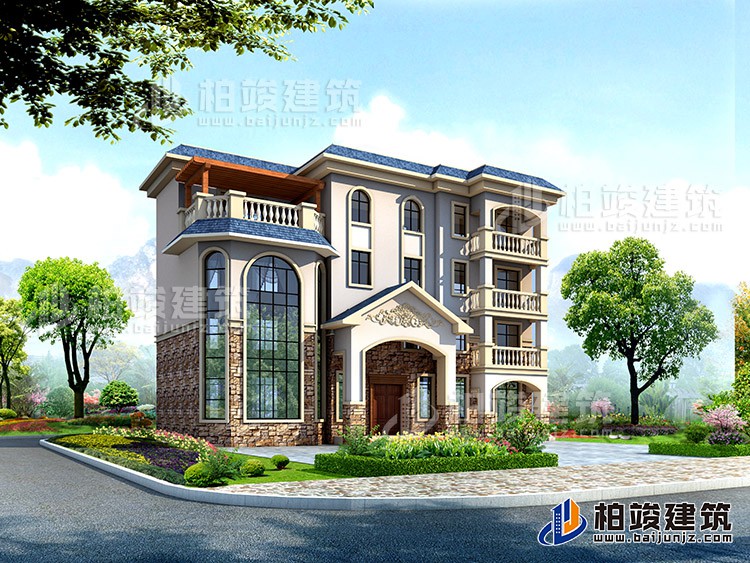 豪華歐式四層大型別墅設(shè)計(jì)圖紙，高端大氣上檔次！BZ402-簡(jiǎn)歐風(fēng)格