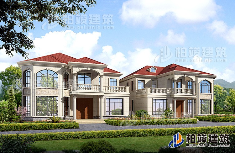 二層私人別墅設(shè)計(jì)圖紙及效果圖大全 造價(jià)25萬BZ268-簡(jiǎn)歐風(fēng)格