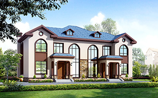 二層雙拼簡約復(fù)式兄弟別墅設(shè)計(jì)圖，非常適合農(nóng)村倆兄弟