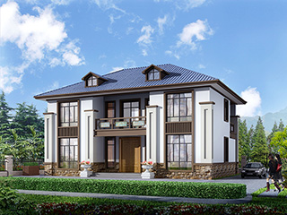 鄉(xiāng)村二層中式別墅施工及設(shè)計(jì)效果圖紙整套，小巧精致！