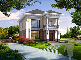 農(nóng)村小型歐式二層小別墅設(shè)計圖 造價20萬