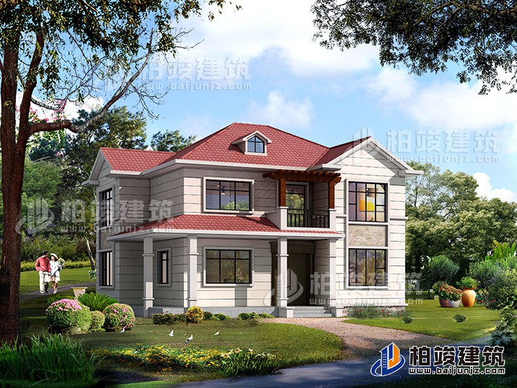 2019新款農(nóng)村15萬元二層小樓圖，占地118平米左右BZ276-簡歐風(fēng)格