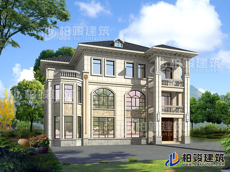 2019新農(nóng)村歐式別墅設(shè)計(jì)圖，三層自建房大氣漂亮別墅BZ368-簡歐風(fēng)格