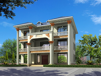 新農(nóng)村私人三層別墅建筑設計施工圖，全套別墅設計圖紙