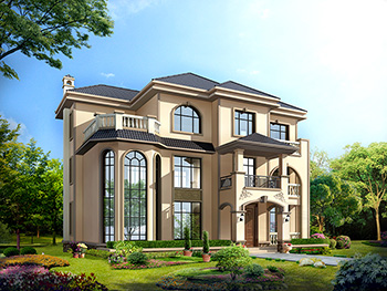 豪華三層別墅設(shè)計(jì)圖紙（含效果圖），歐式風(fēng)格設(shè)計(jì)圖紙