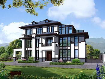 新中式復(fù)式三層別墅設(shè)計(jì)圖紙，最美的新中式別墅 帶車庫