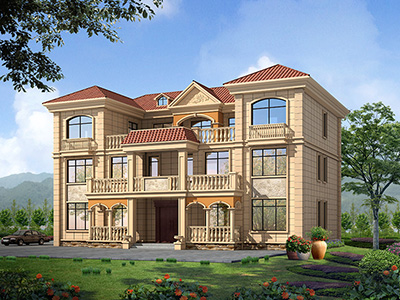 三層雙拼農(nóng)村房屋設(shè)計(jì)圖紙，全套施工圖及效果圖