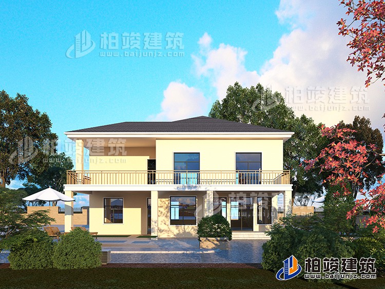 農(nóng)村二層自建房屋設(shè)計(jì)圖帶堂屋、車(chē)庫(kù)BZ292-現(xiàn)代風(fēng)格