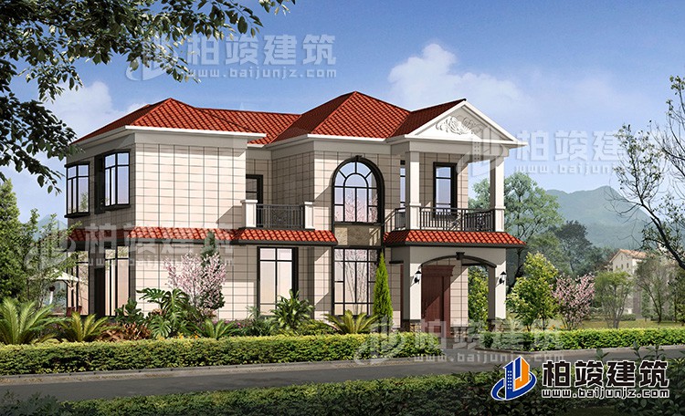 鄉(xiāng)村小戶型二層別墅設(shè)計(jì)圖紙 造價(jià)20萬BZ2502-簡(jiǎn)歐風(fēng)格