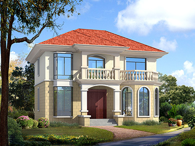 農(nóng)村二層小洋樓設(shè)計圖，帶外觀效果圖，外觀新穎，漂亮