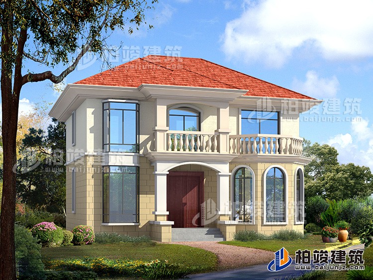 農(nóng)村二層小洋樓設計圖，帶外觀效果圖，外觀新穎，漂亮BZ2503-簡歐風格